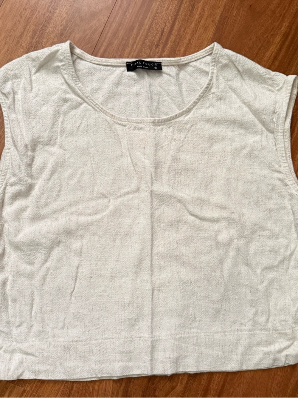Final Touch Ivory Textured Sleeveless Top